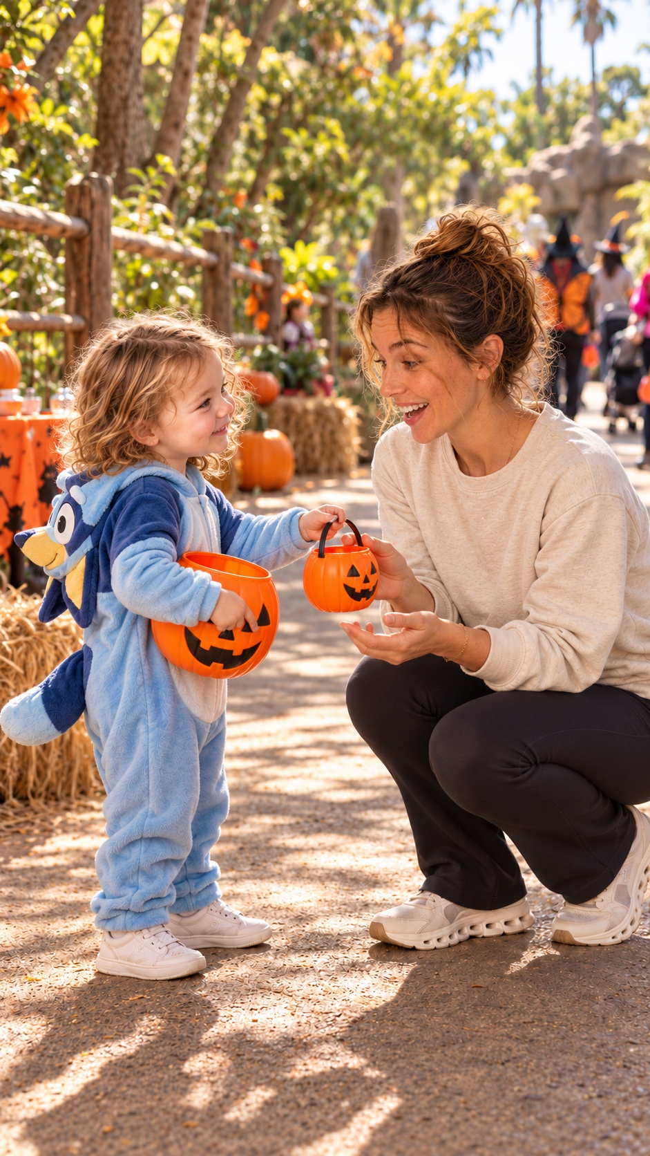 Ella's cream top and black flares in the Boo at the Zoo Reel